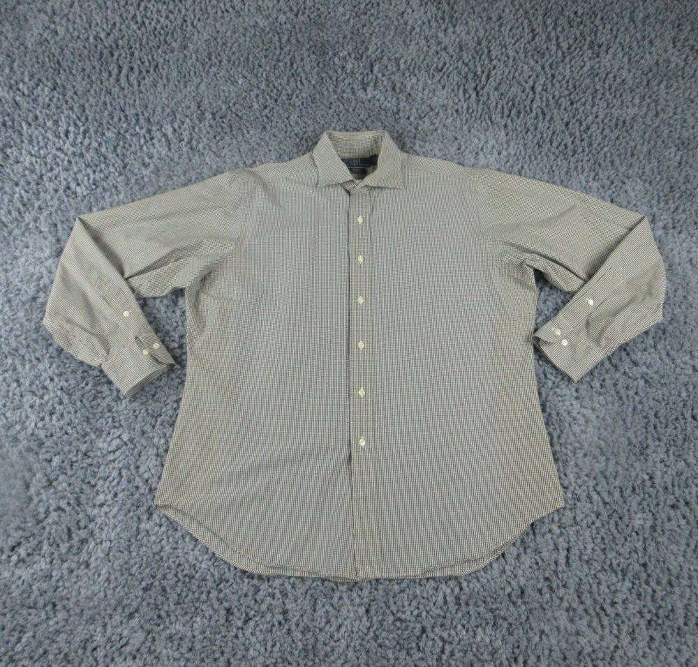 Polo Ralph Lauren Shirt Mens 16.5 Large Green Maroon Plaid Regent Classic Fit